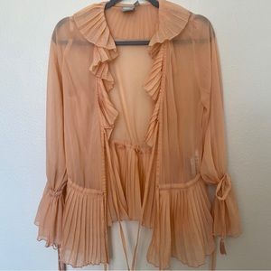 ASOS Peach Peplum Tie Front Blouse